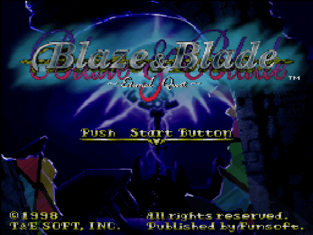 Blade title screen for Playstation